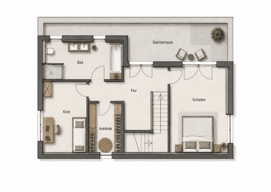Einfamilienhaus mit Flachdach