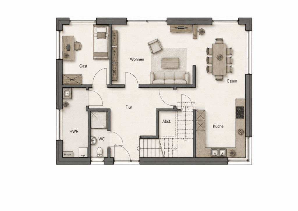 Einfamilienhaus mit Flachdach